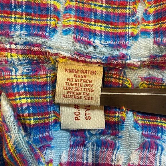 Carbon 2 Cobalt Sea Change Chambray Textured Patchwork Button Up Shirt Men's 2XL - Picture 7 of 11